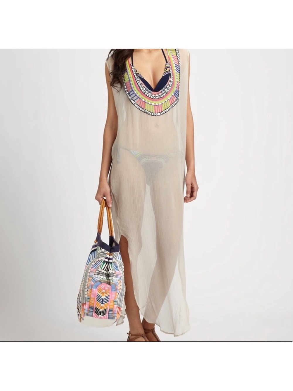 NWOT Mara Hoffman Swim Electric Casino Caftan Coverup